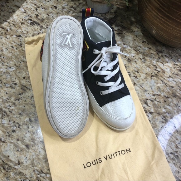 Louis Vuitton Paris Fastball Navy High Top Leather Sneakers EUR 30/US 13 Big Kid - Picture 11 of 13